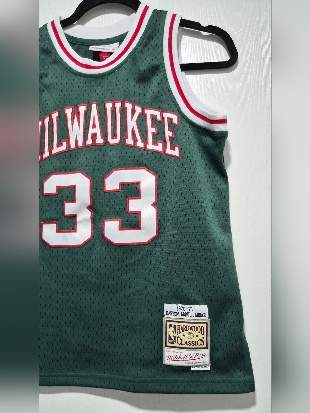 Mitchell & Ness Hardwood Classics 1970 Kareem Abdul Jabbar Milwaukee Bucks Kids - Picture 4 of 7